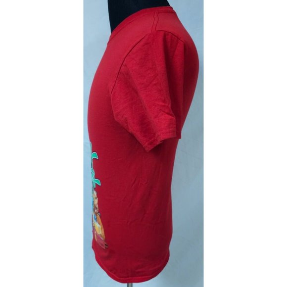 Dec. 25th Women Red Small Short Sleeve Meowy Christmas Tree Cats Holiday T-Shirt - Picture 5 of 10